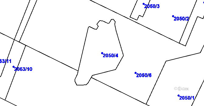 Parcela st. 2050/4 v KÚ Nový Bohumín, Katastrální mapa