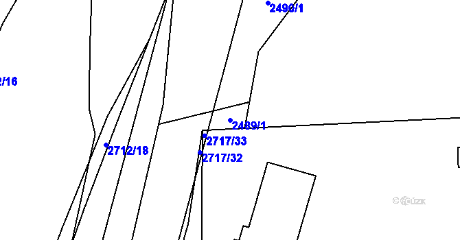 Parcela st. 2489/1 v KÚ Nový Bohumín, Katastrální mapa