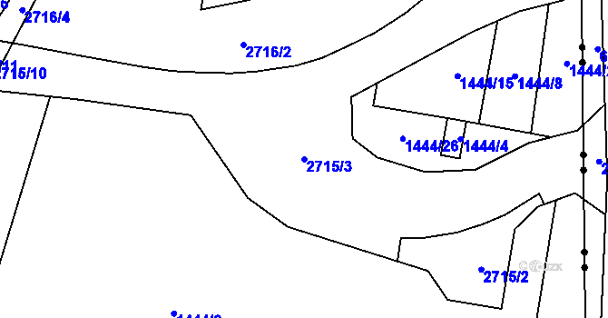 Parcela st. 2715/3 v KÚ Nový Bohumín, Katastrální mapa