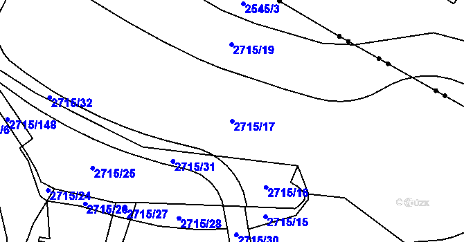 Parcela st. 2715/17 v KÚ Nový Bohumín, Katastrální mapa