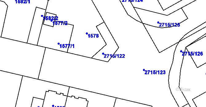 Parcela st. 2715/122 v KÚ Nový Bohumín, Katastrální mapa