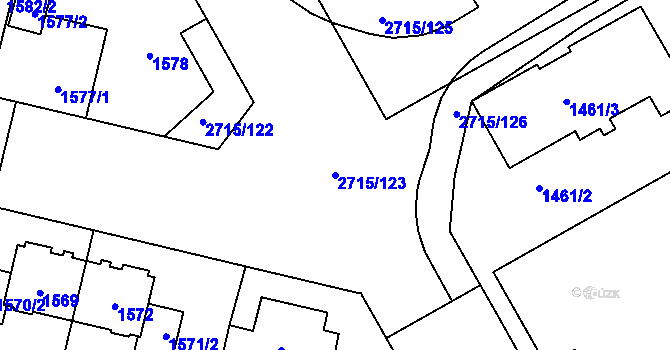 Parcela st. 2715/123 v KÚ Nový Bohumín, Katastrální mapa