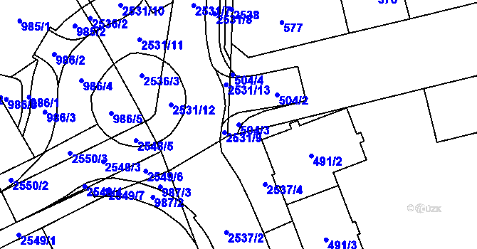 Parcela st. 504/3 v KÚ Nový Bohumín, Katastrální mapa