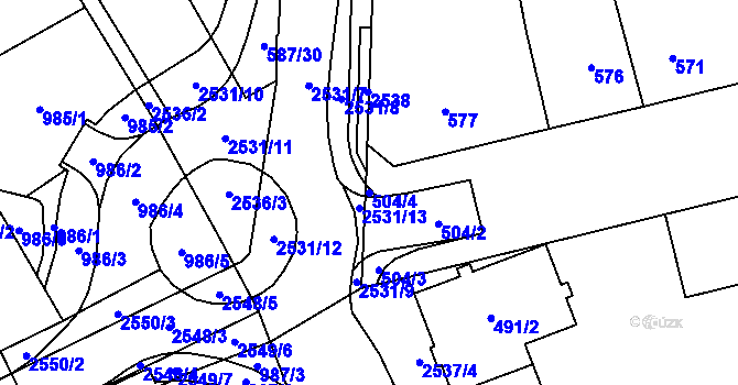 Parcela st. 504/4 v KÚ Nový Bohumín, Katastrální mapa