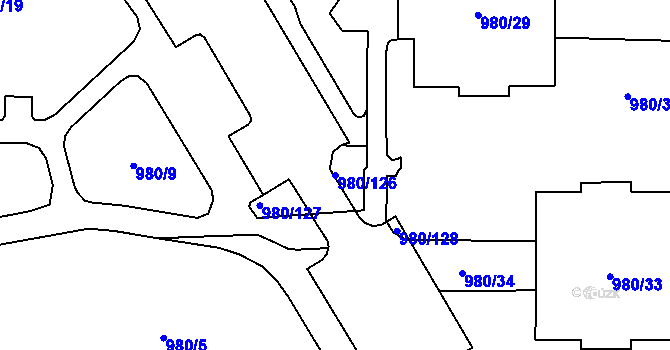 Parcela st. 980/126 v KÚ Nový Bohumín, Katastrální mapa