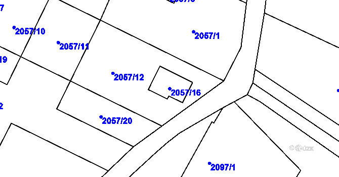 Parcela st. 2057/16 v KÚ Nový Bohumín, Katastrální mapa