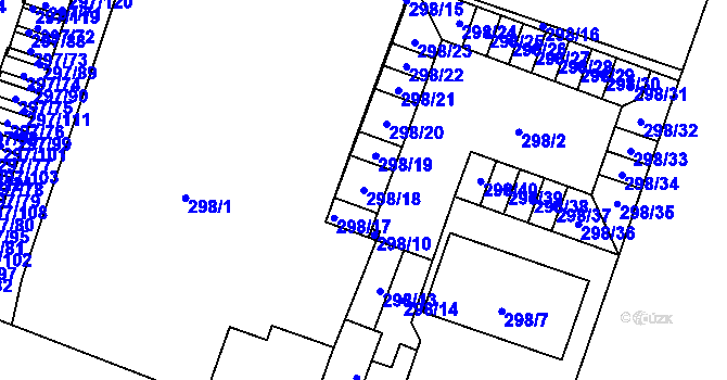 Parcela st. 298/18 v KÚ Nový Bohumín, Katastrální mapa