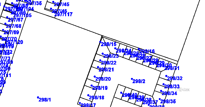 Parcela st. 298/23 v KÚ Nový Bohumín, Katastrální mapa