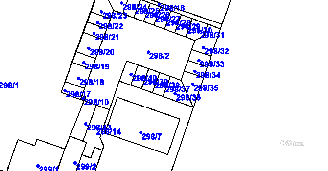 Parcela st. 298/37 v KÚ Nový Bohumín, Katastrální mapa