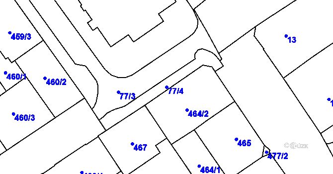 Parcela st. 77/4 v KÚ Nový Bohumín, Katastrální mapa
