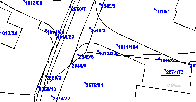 Parcela st. 1011/105 v KÚ Nový Bohumín, Katastrální mapa