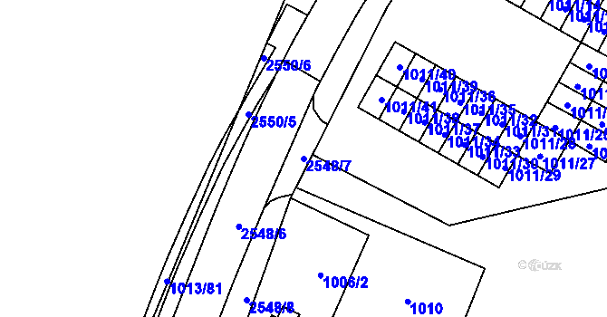 Parcela st. 2548/7 v KÚ Nový Bohumín, Katastrální mapa