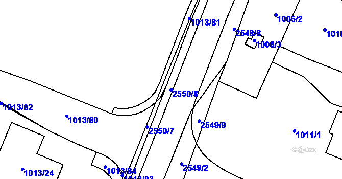 Parcela st. 2550/8 v KÚ Nový Bohumín, Katastrální mapa