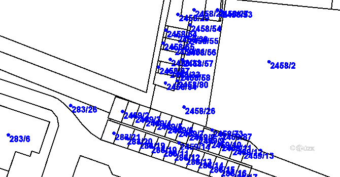 Parcela st. 2458/79 v KÚ Nový Bohumín, Katastrální mapa
