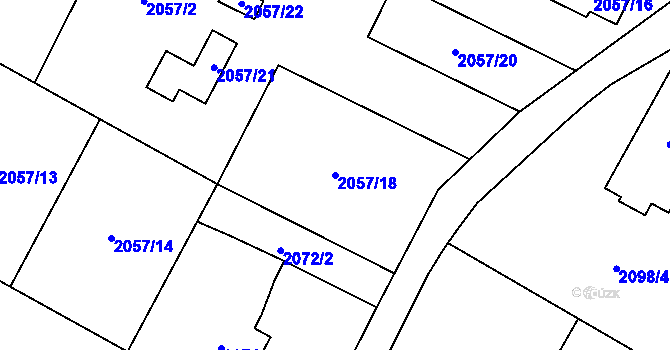Parcela st. 2057/18 v KÚ Nový Bohumín, Katastrální mapa