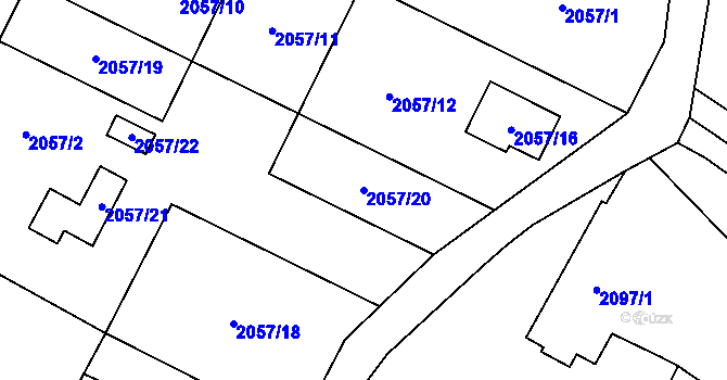 Parcela st. 2057/20 v KÚ Nový Bohumín, Katastrální mapa