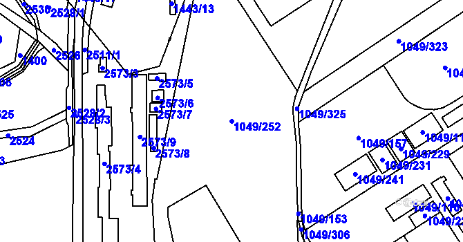 Parcela st. 1049/252 v KÚ Nový Bohumín, Katastrální mapa