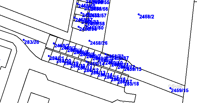 Parcela st. 2458/85 v KÚ Nový Bohumín, Katastrální mapa