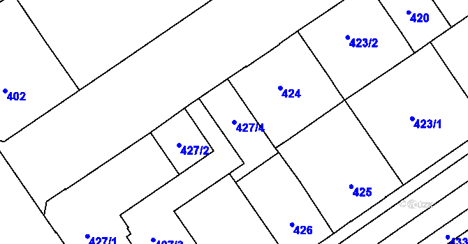 Parcela st. 427/4 v KÚ Nový Bohumín, Katastrální mapa
