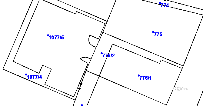 Parcela st. 776/2 v KÚ Nový Bohumín, Katastrální mapa