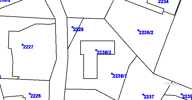 Parcela st. 2238/2 v KÚ Nový Bohumín, Katastrální mapa