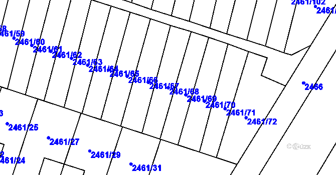 Parcela st. 2461/68 v KÚ Nový Bohumín, Katastrální mapa