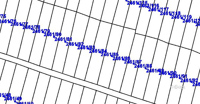Parcela st. 2461/85 v KÚ Nový Bohumín, Katastrální mapa