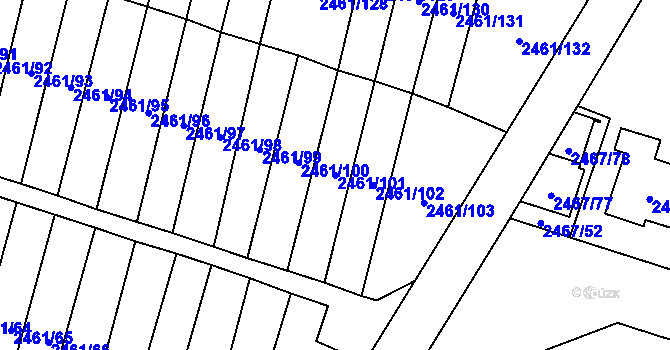 Parcela st. 2461/101 v KÚ Nový Bohumín, Katastrální mapa