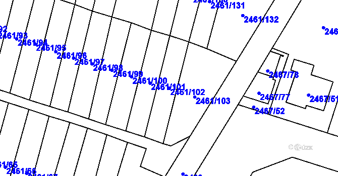 Parcela st. 2461/102 v KÚ Nový Bohumín, Katastrální mapa