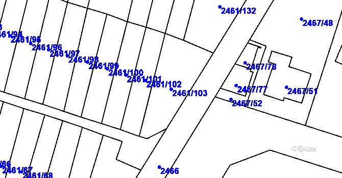 Parcela st. 2461/103 v KÚ Nový Bohumín, Katastrální mapa