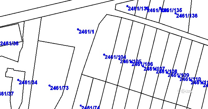 Parcela st. 2461/104 v KÚ Nový Bohumín, Katastrální mapa