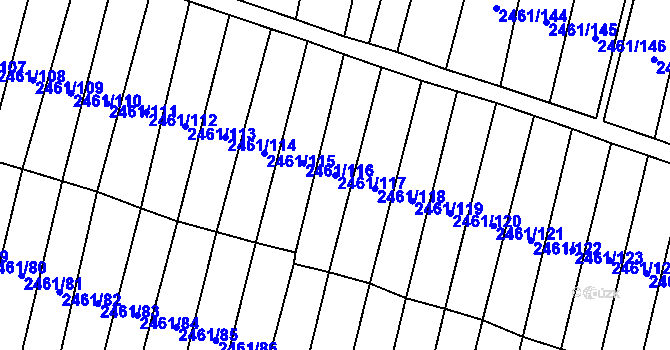 Parcela st. 2461/117 v KÚ Nový Bohumín, Katastrální mapa