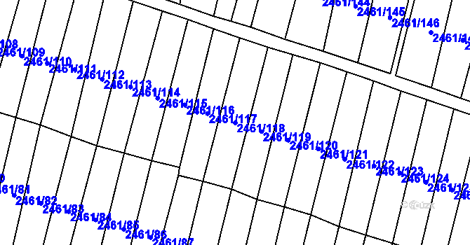Parcela st. 2461/118 v KÚ Nový Bohumín, Katastrální mapa