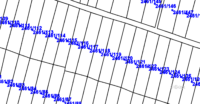 Parcela st. 2461/119 v KÚ Nový Bohumín, Katastrální mapa