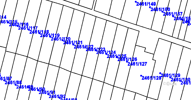 Parcela st. 2461/124 v KÚ Nový Bohumín, Katastrální mapa