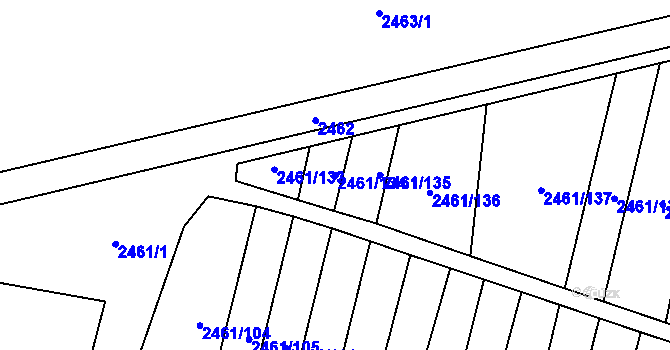 Parcela st. 2461/134 v KÚ Nový Bohumín, Katastrální mapa