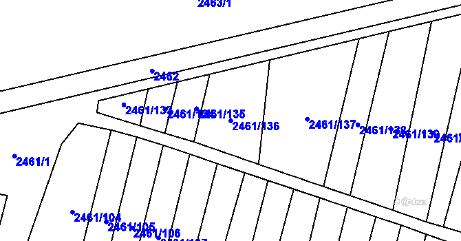 Parcela st. 2461/136 v KÚ Nový Bohumín, Katastrální mapa