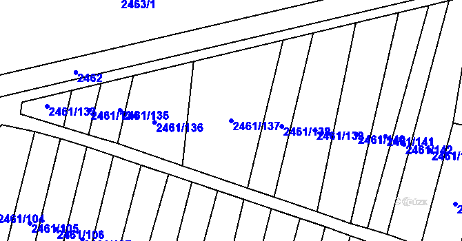 Parcela st. 2461/137 v KÚ Nový Bohumín, Katastrální mapa