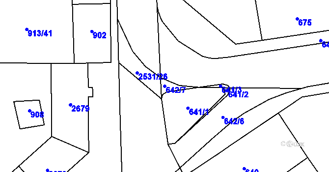 Parcela st. 642/7 v KÚ Nový Bohumín, Katastrální mapa