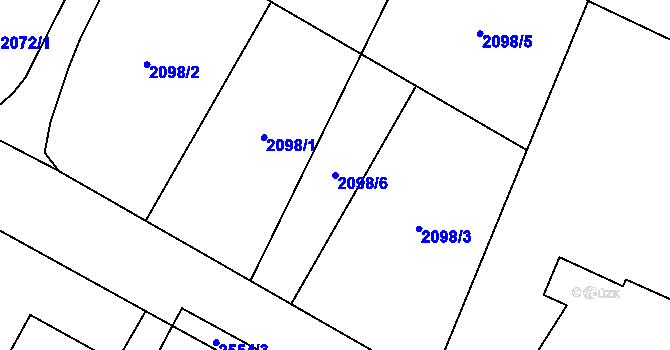 Parcela st. 2098/6 v KÚ Nový Bohumín, Katastrální mapa
