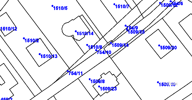 Parcela st. 754/10 v KÚ Arnultovice u Nového Boru, Katastrální mapa