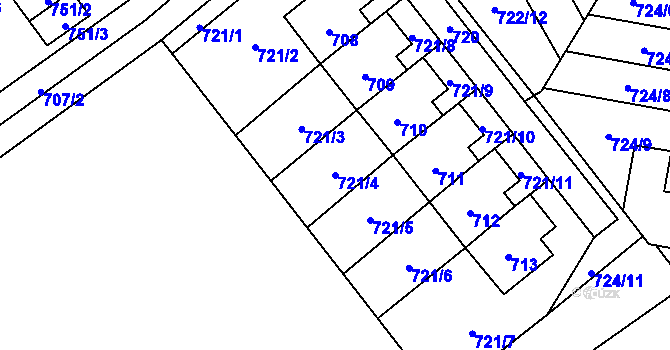 Parcela st. 721/4 v KÚ Arnultovice u Nového Boru, Katastrální mapa