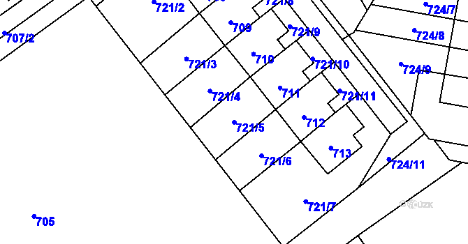 Parcela st. 721/5 v KÚ Arnultovice u Nového Boru, Katastrální mapa