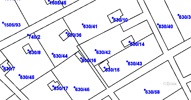 Parcela st. 630/42 v KÚ Arnultovice u Nového Boru, Katastrální mapa