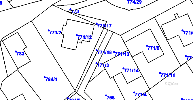 Parcela st. 771/18 v KÚ Arnultovice u Nového Boru, Katastrální mapa