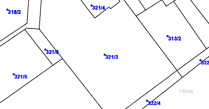 Parcela st. 321/3 v KÚ Arnultovice u Nového Boru, Katastrální mapa