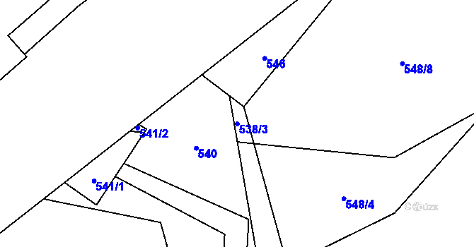 Parcela st. 538/3 v KÚ Arnultovice u Nového Boru, Katastrální mapa