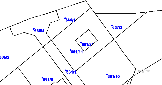 Parcela st. 661/21 v KÚ Arnultovice u Nového Boru, Katastrální mapa