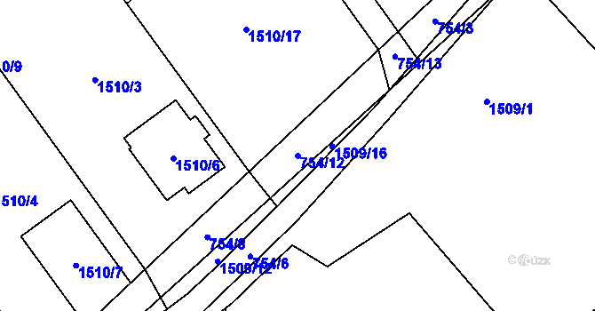 Parcela st. 754/12 v KÚ Arnultovice u Nového Boru, Katastrální mapa