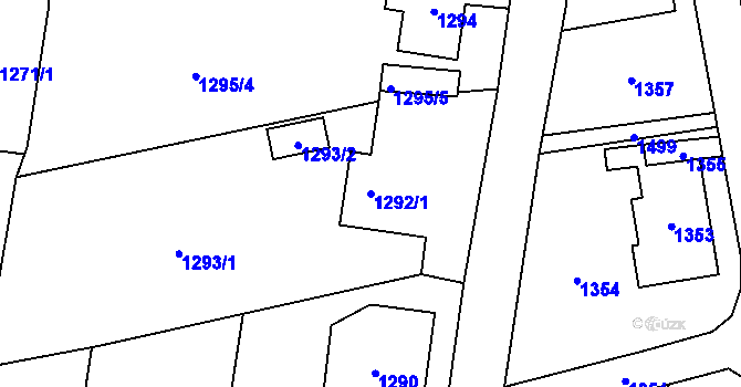 Parcela st. 1292/1 v KÚ Arnultovice u Nového Boru, Katastrální mapa
